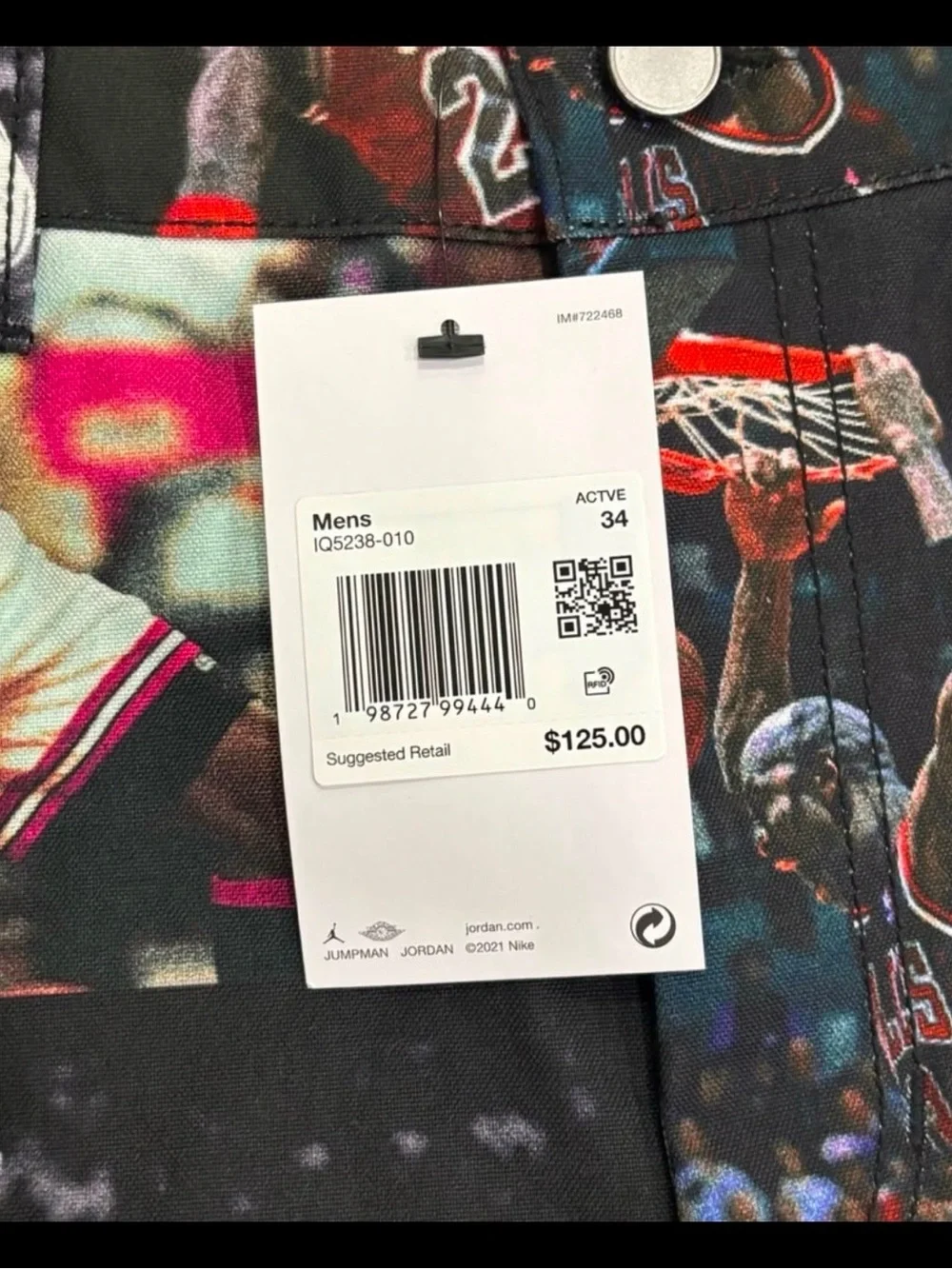 Jordan Flight Heritage All Over Photo Print Pants Mens 34 Black IQ5238-010 NEW